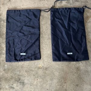 Authentic Prada Navy Nylon Drawstring Dust Bags - Pair